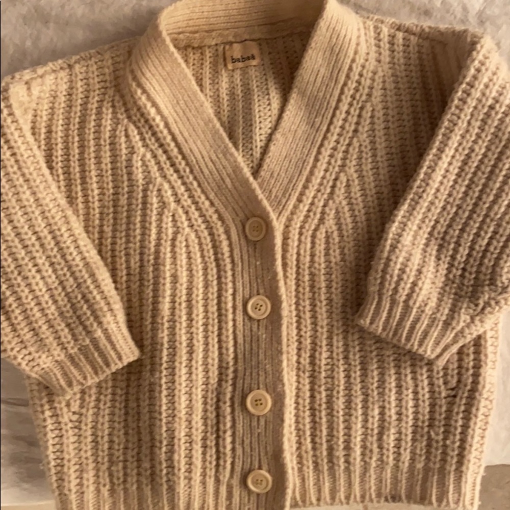 Babaa wool cardigan 019 in natural